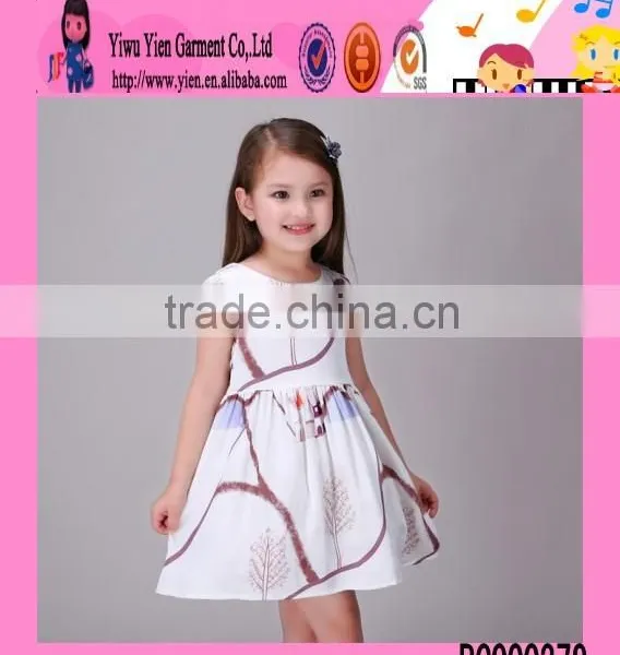 2016 Sea World Pattern Kids Dresses for Girls 2016 Summer Sleeveless Cheap Kids Girls Evening Dresses photo-5