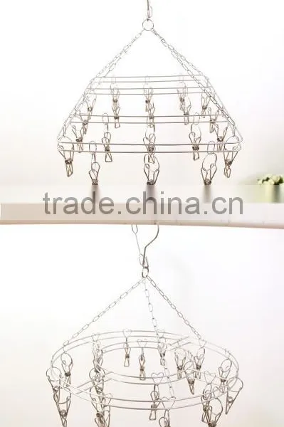 Stainless Steel Clip and Drip Hanger With 26 Clips Clothes Drying Rack and Hanger/clip photo-2