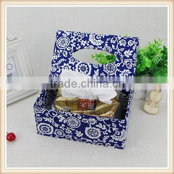 Blue and White Porcelain Fabric Tissue Box Cover photo-3