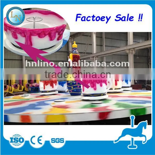 Cheap Playground Games Rotary Coffee Cup Ride!!! Amusement Park Fairground Attraction Tea Cup Ride for Sale photo-3