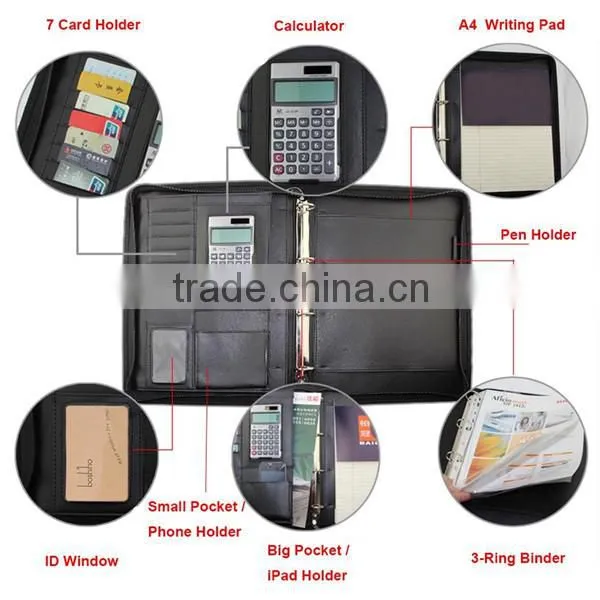 Best Selling pu Leather Business Folder With Writing Pad and Pen Set for Conference photo-5