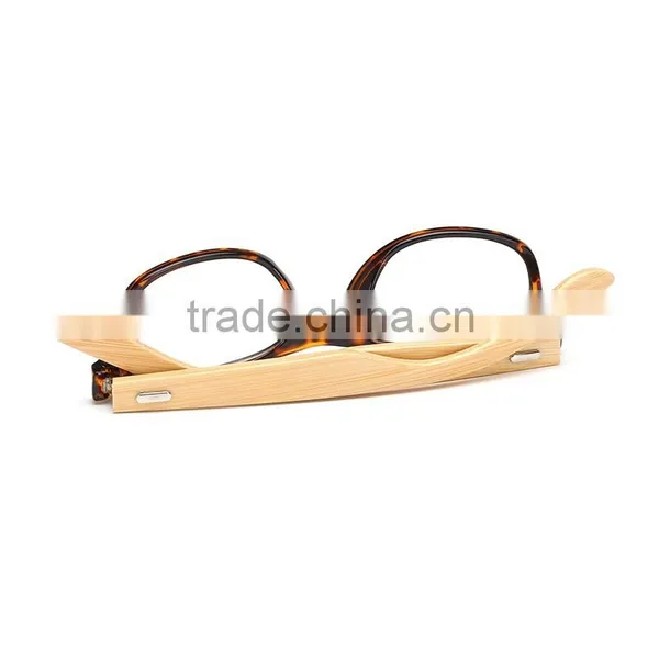 Hot Fashionable Clear Lenses Plastic Frame and Bamboo Temple Optical Reading Glasses photo-5