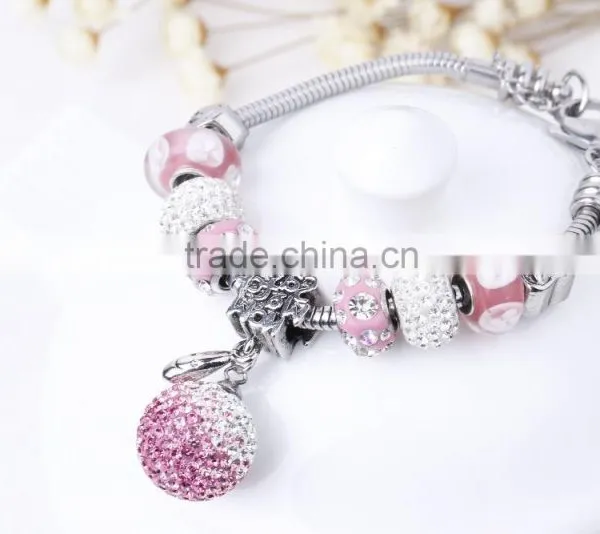 Wholesales Crystal Paved Bead Bracele, Glass Beads Bracelet, Aromatherapy Bracelet