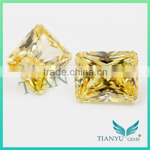 Wholesale Synthetic Heat Zircon Stone Yellow Rectangle CZ Gemstones Loose Cubic Zirconia Jewelry Price photo-5