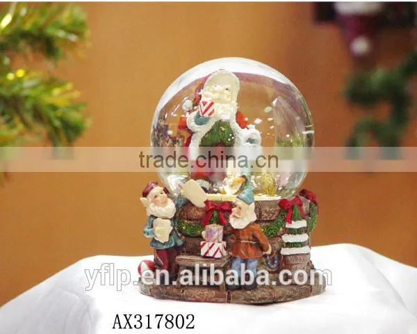 Customized Music Crystal Glass Snow Ball for Christmas Gift Resin Craft / Christmas Glass Snow Ball photo-3