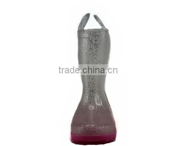 New Fashion Bling Bling Cute PVC Transparent Cheap Rain Boots for Kids photo-5