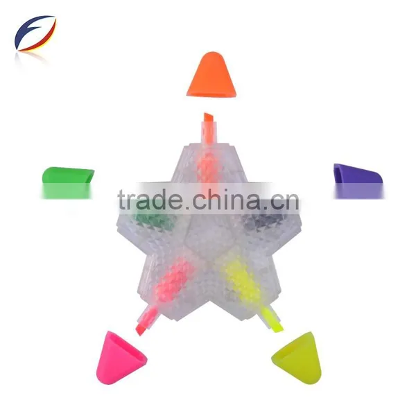 4 Color Round Shaped Highlighter Pen Set/promotional Gifts/new Designed Novelty Highlighter photo-3