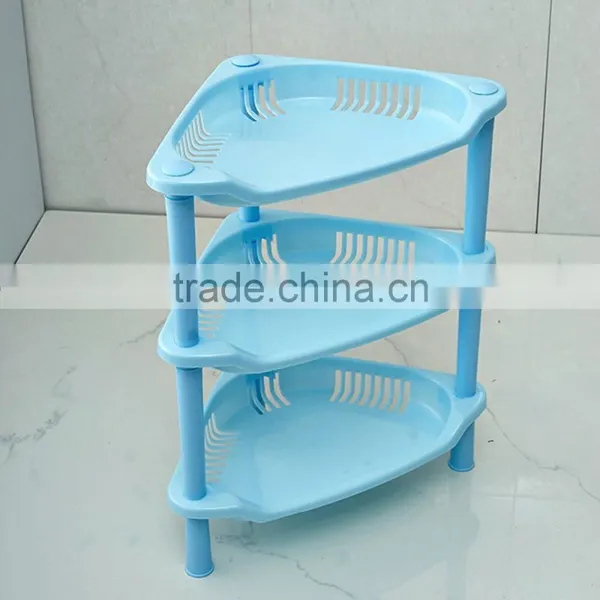 N504 3 Tiers Homeware Diaplay Plastic Storage Holder Bathroom Corner Rack Household Accessories photo-5