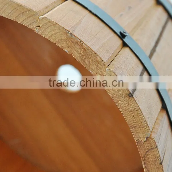 Round Wooden Planter/Wood Barrel Planter photo-4