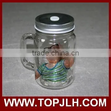 430 ml Creative Juice Drinking Mug Glass Mason Jar photo-3
