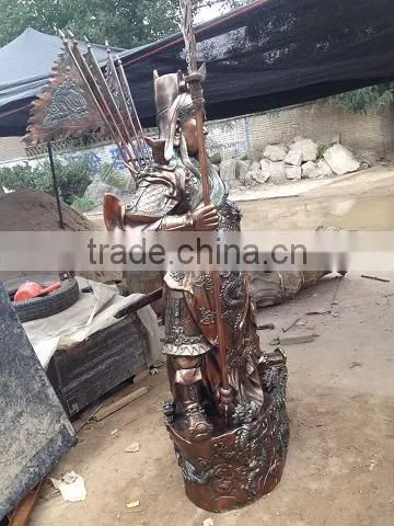 Large Bronze Chinese Kuan Gong Statue Sculpture photo-3