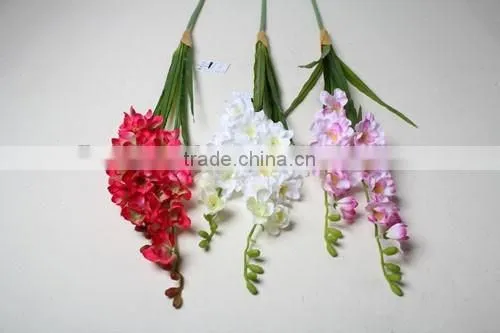 Two Branches Handmake Artificial Fabric Orcihd for Decoration photo-6