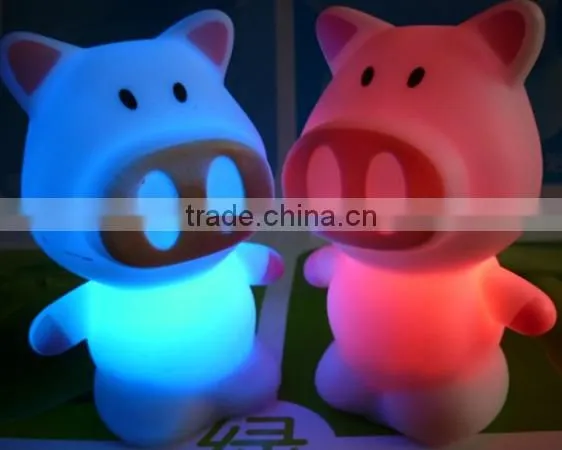 Small Light The Portable Night Light With Rainbow Color Change Cute Pig photo-2