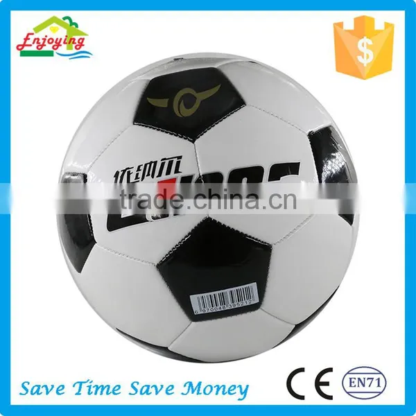 Black and White Rubber Bladder Outdoor Soccer Ball for Adults photo-3