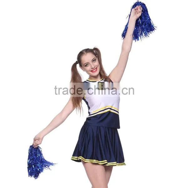 Womens A-Line Cheer Uniform Skirt Two-piece Dress Cheeleading Uniforms One Set Sexy Cheerleader Costume photo-2
