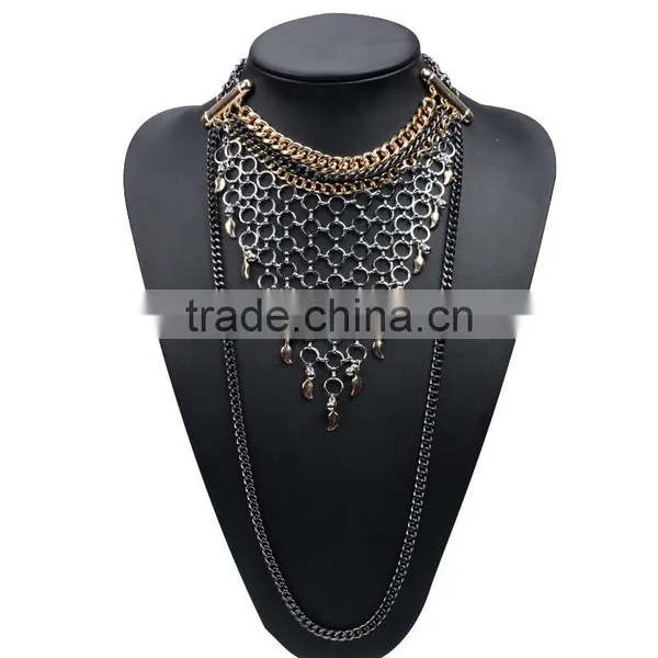 Women Fashion Alloy Net Collar Necklace Jewelry photo-2