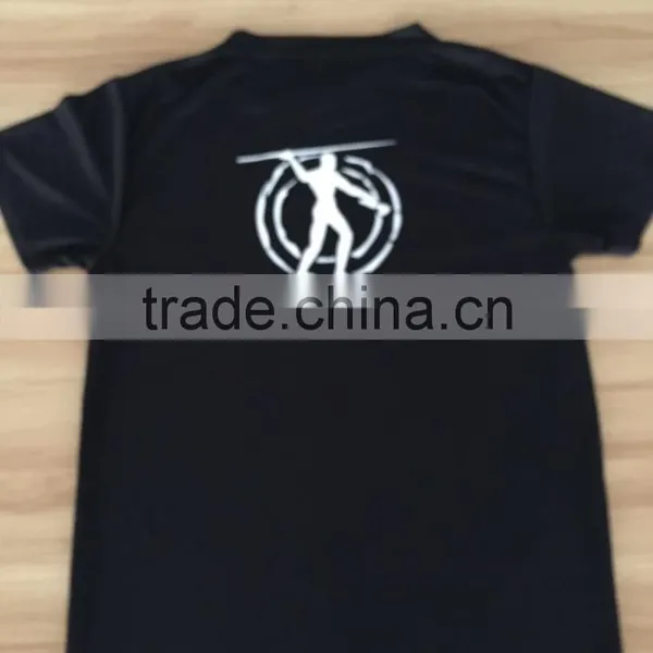 32S Soft Black Polyester Tshirt ,100%polyester t Shirt in High Count photo-2