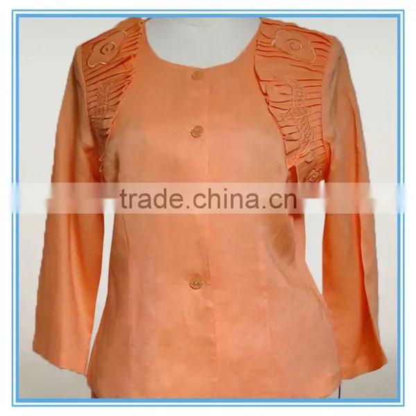 Ladies Embroidery Linen Church Suit photo-2
