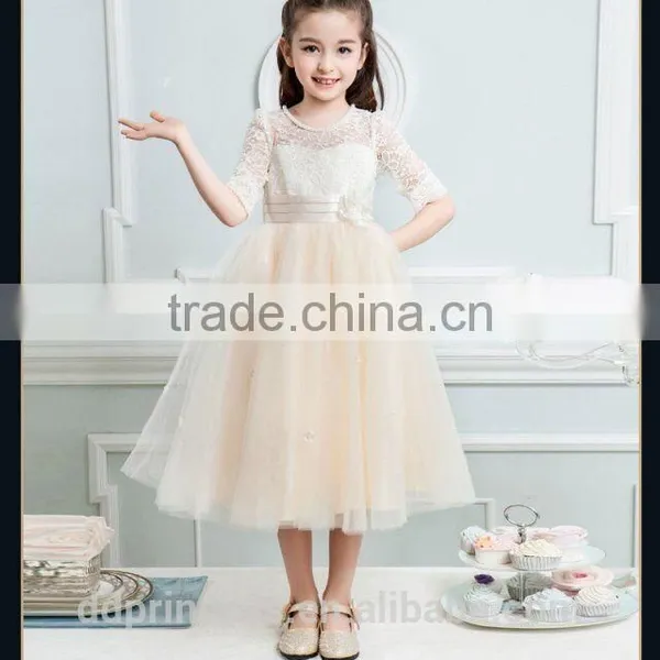 2017 High Quality Summer Child Clothing White Dress Purple New Model Girl Dress photo-2
