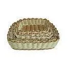 Weaving Plastic Rattan Bread Basket , Smellless Bakery Display Tray