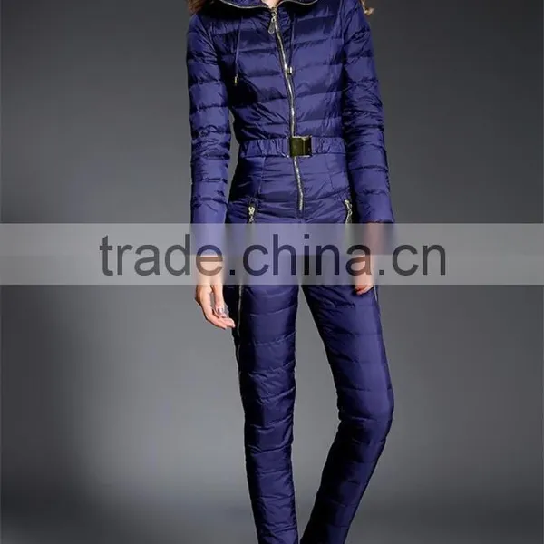 One Piece Down Jumpsuits for Lady Snow Wear Women's Down Coats Slim Bodysuit photo-3