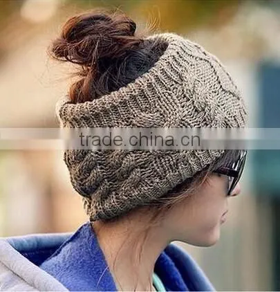 Woman Hot Sale Knit Braided Headband, Woman Knit Wide Headband Elastic Wide Headbands