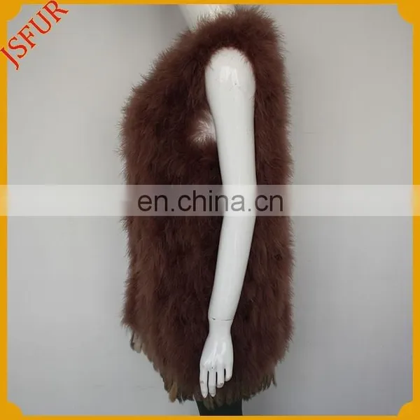 2015 Newest Unique Style Turkey Feather Vest Wholesale Clothing In Turkey Feather photo-2