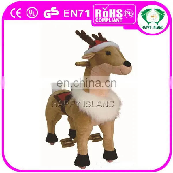 HI Hot Sale Plush Deer Rocking Horse Baby Walker With Wheels photo-4