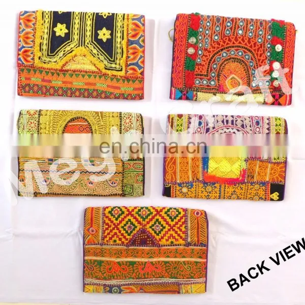 Wholesale Banjara Vintage Clutch Purse -Vintage Zari Work Clutch Purse- Vintage Bohemian Banjara Hippie Gypsy Coin Clutch photo-2