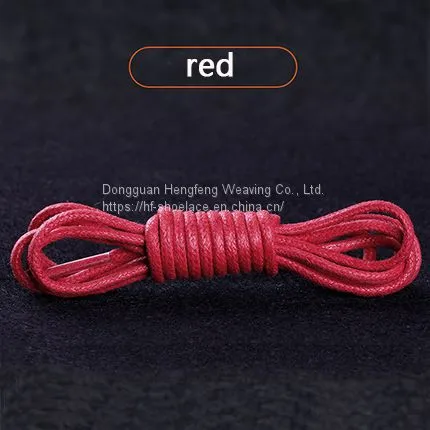 Premium Shoe Laces Cotton Thin Dress Black Leather Waxed Custom Round Shoelaces photo-5