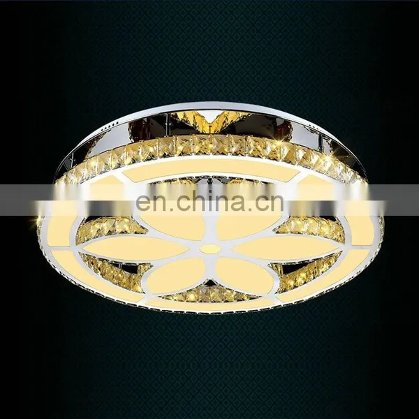 3 Color Change Modern LED Ceiling Light Crystal Round Flower Shape Ceiling Lamps photo-2