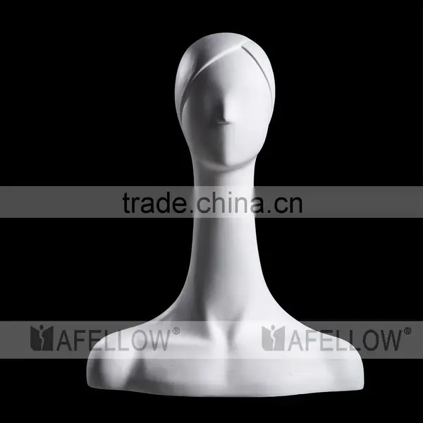 Fiberglass Woman Mannequin Head,Female Abstract Head Mannequin,Cheap White Head,Dispaly Jewelry/ Hat /scarf H1083 photo-3