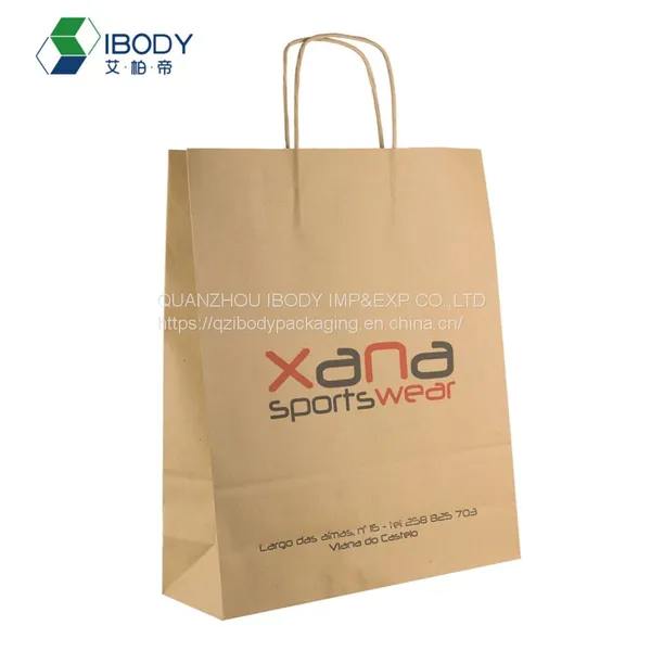 High Quality Kraft Paper Gift Kraft Paper Shopping Bag With Twist Handle
