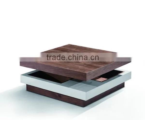 High Gloss Swivel Round Coffee Table photo-2