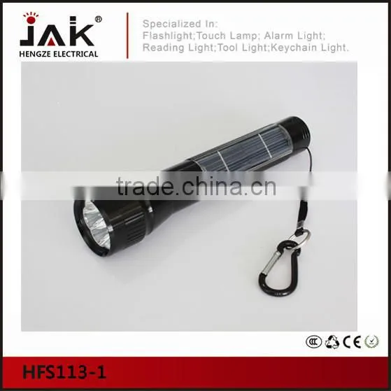JAK HFS113-1 With Solar Panel Aluminium Flashlight
