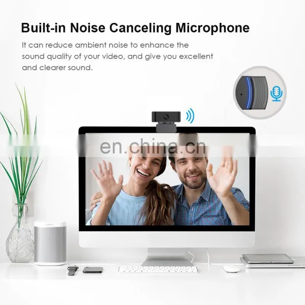 AI Humanoid Auto Face Tracking HD 2K Webcam 1080P With Microphone Rotatable for Video Calling USB Camera Webcam photo-3
