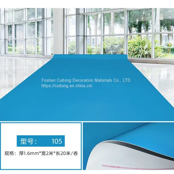 1.6mm Roll Rubber Floor Grey PVC Floor Rubber Foshan Wholesale Solid Color Plastic Floor photo-3