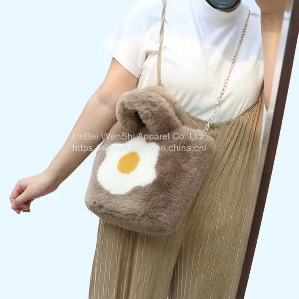 008 2023 New Plush Bag Bucket Bag Artificial Fur Square Bag Women's Handbag Shoulder Bag photo-3
