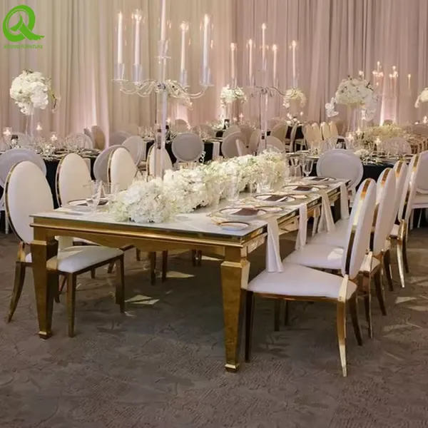 Banquet Furniture Silver Stainless Steel Dining Table for Restaurant photo-4