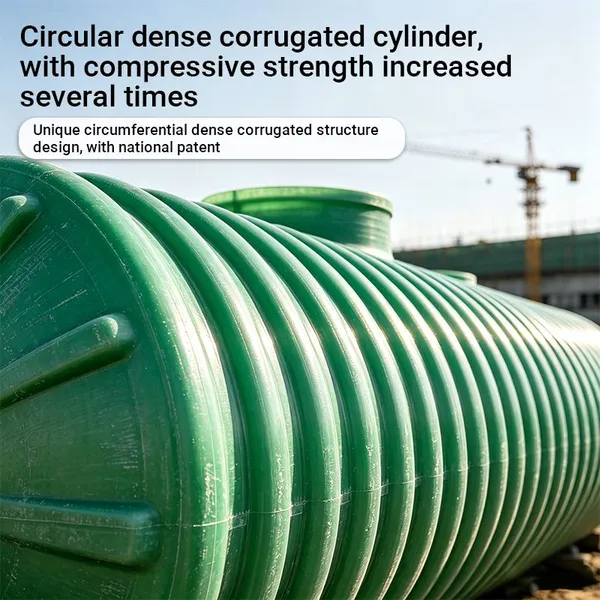 Tanque séptico corrugado de alta eficiencia, de tres cámaras anaeróbicas, para purificación de aguas residuales domésticas