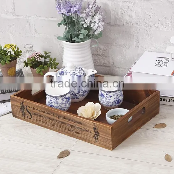 Antique Style Customized Wooden Serving Tray photo-4