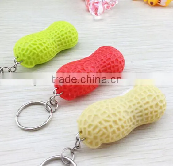 Wholesale Led Light Peanut Keychain Keyring Mini Tool Keychain for Souvenir Gifts photo-2