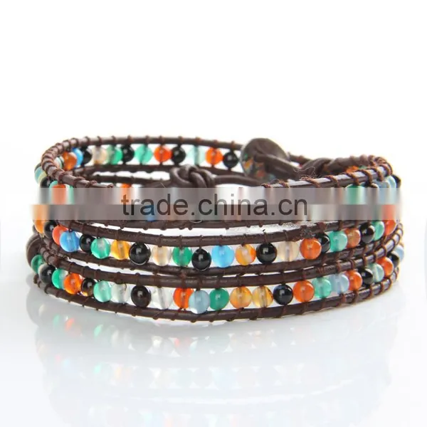 2016 New Products 4mm Colourful Crystal Beads Wraped Bracelets photo-2