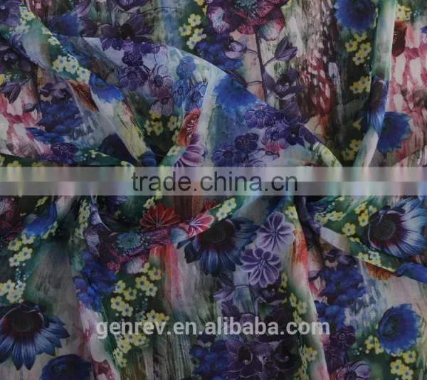 Chiffon Printed Fabric Poly Chiffon Print Fabric Fot Printing Factory Dierct Sale Polyester Fabric photo-5