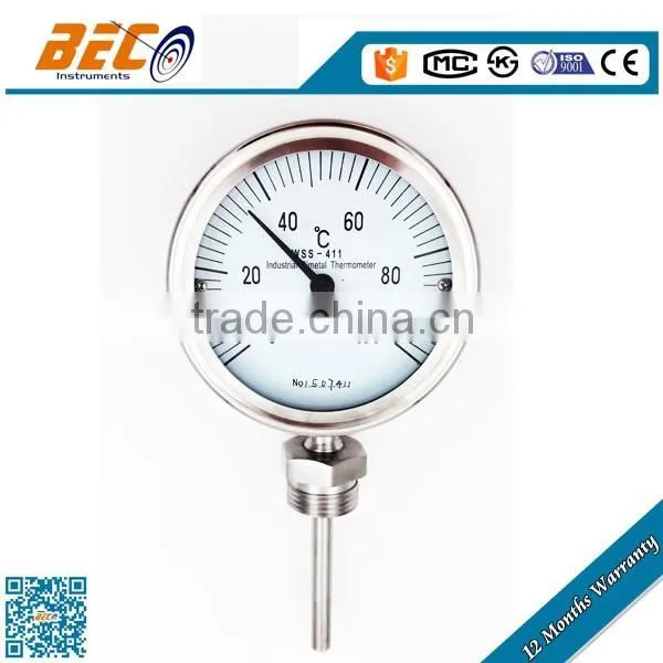 High Quality Stainless Steel Industrial Bimetal Dial Thermometer