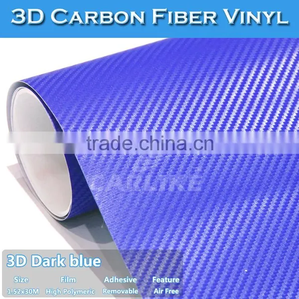 Blue 3D Sticker Carbon Fiber With Air Bubble Free photo-3