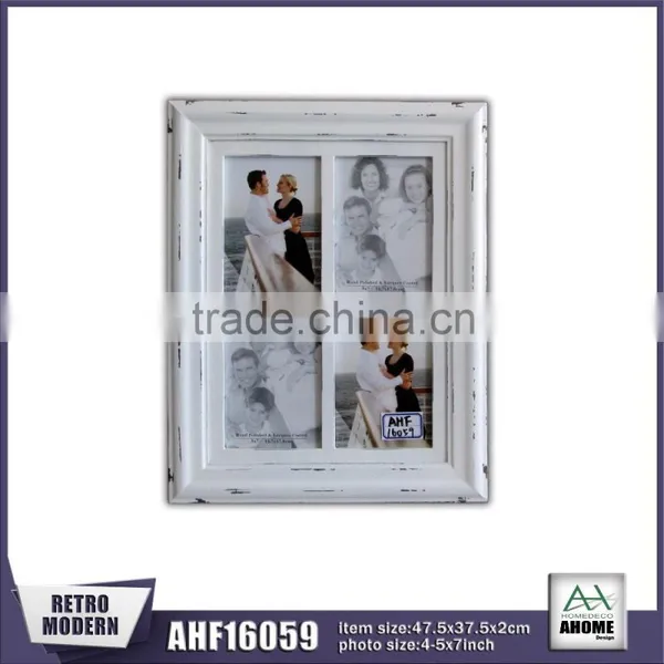 High Quality Manufacture Price French Style 4 Opening Collage Wooden Wall Hanging Picture Photo Frame