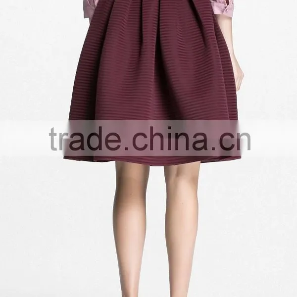 Custom Vintage A-Line Stripe Midi Skirt With Fashion Design photo-4