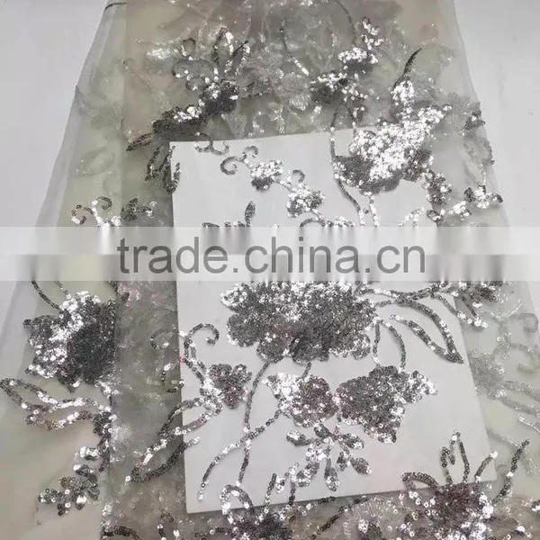 CL60071 New Arriva Fast Delivery Tulle Emboridery Lace With Sequins ,wholesale French Lace Fabric for Ladies photo-2