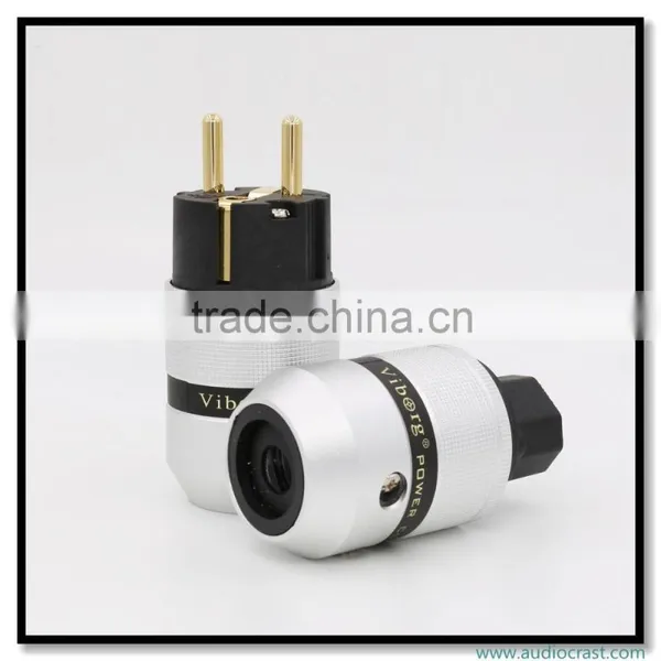OEM/ODM Viborg Audio Aluminum Gold Plated Schuko Power Plug Connector+IEC Female Plug photo-6